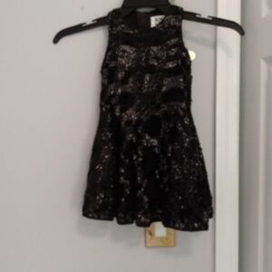 Milly Minis Girls Black Sequined Sleeveless Dress Sz 2T